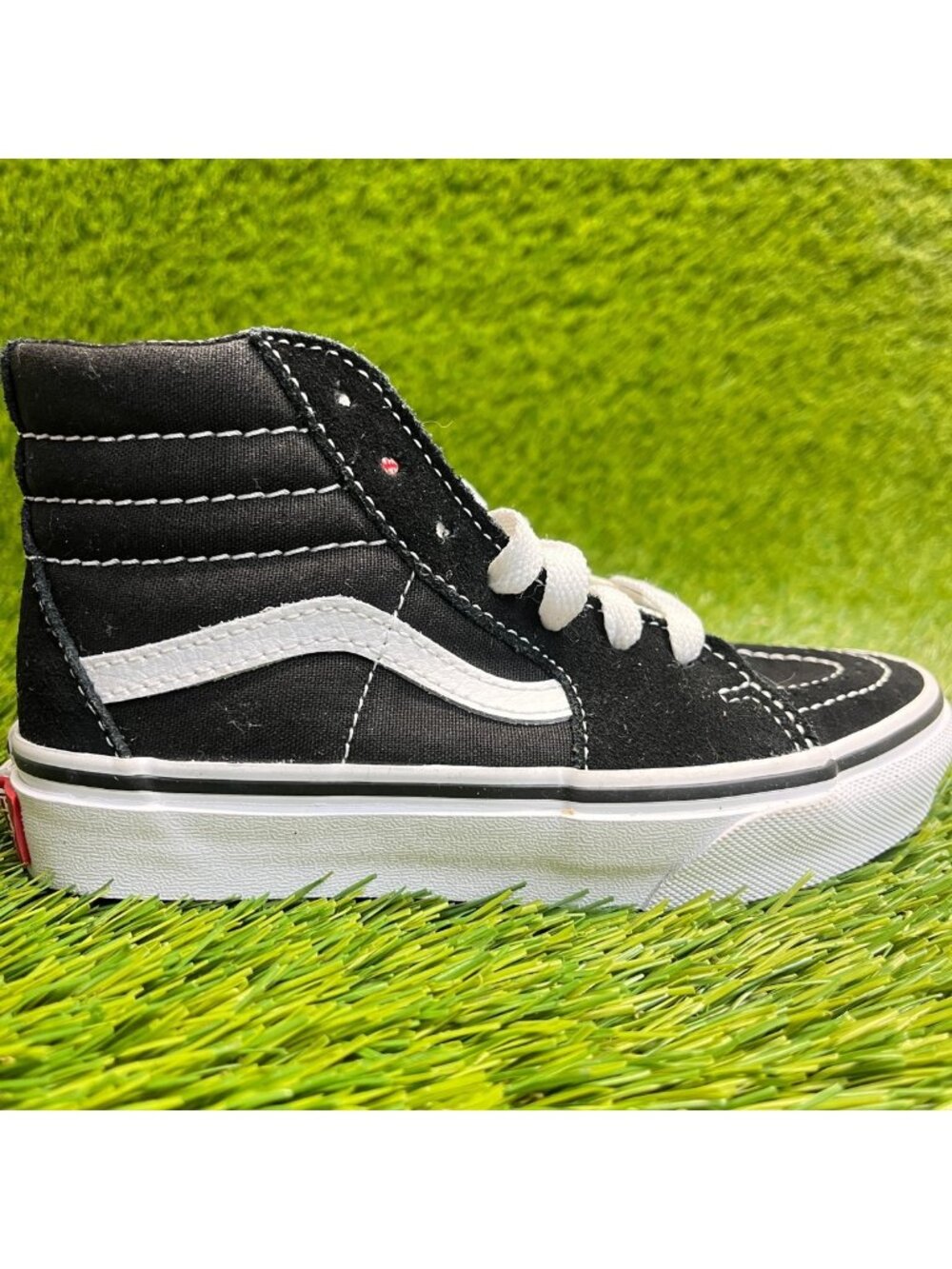 Vans Sk8-Hi Boys Size 12C Black White Athletic Walking Skateboard Shoes Sneakers